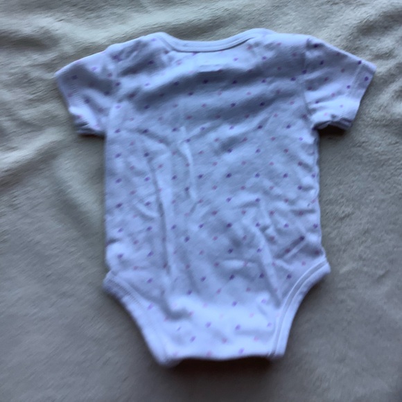 Kirkland pink and purple heart body suit 0-3M 0M To 3M - Picture 3 of 3